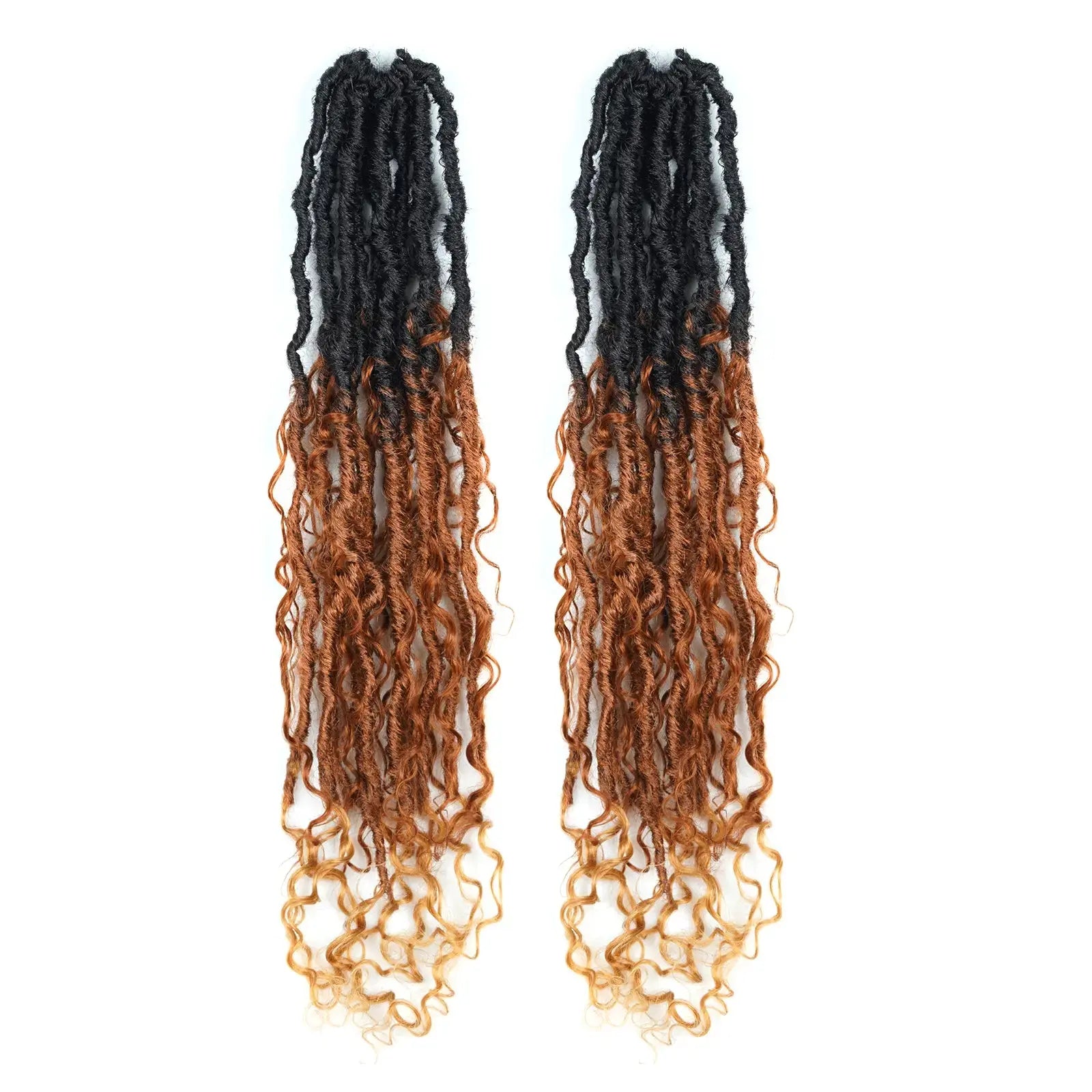 Toyotress Boho Locs With Human Hair Curls Pre Looped Goddess Boho Dreadlocks Curly Full Ends Hair Extensions